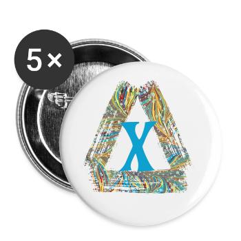 E 201 x - Lot de 5 grands badges (56 mm) - blanc - Devant