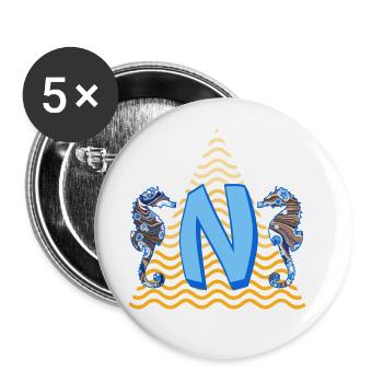 Seahorse E 262 N - Lot de 5 grands badges (56 mm) - blanc - Devant