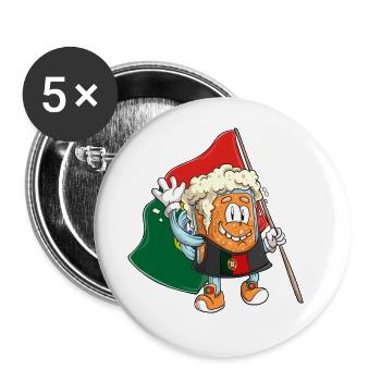 Beer Fan of Portugal - Buttons large 2.2''/56 mm (5-pack) - white - Front