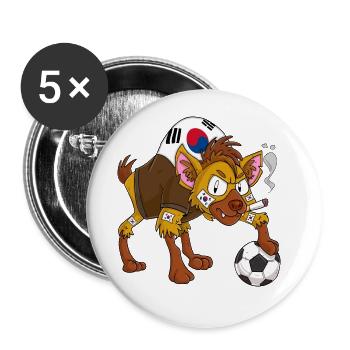 Hyena Fan Corée du Sud - Lot de 5 grands badges (56 mm) - blanc - Devant