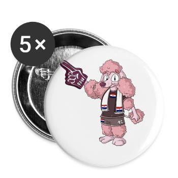 Fan Pudel Kroatien - Buttons groß 56 mm (5er Pack) - Weiß - Vorne