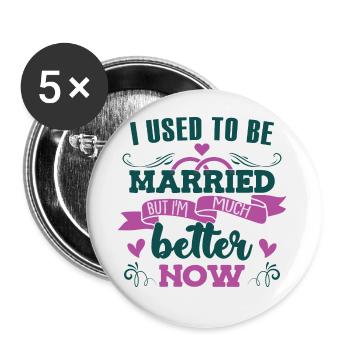 Women Divorce - Buttons large 2.2''/56 mm (5-pack) - white - Front