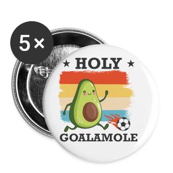 Fußballspieler Avocado - Buttons groß 56 mm (5er Pack) - Weiß - Vorne