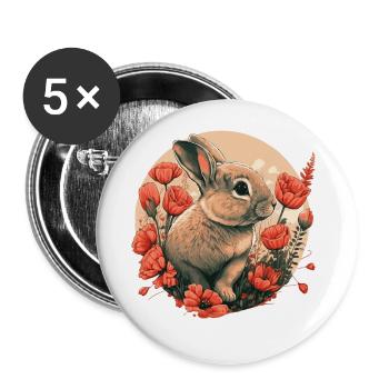 Hare - Buttons large 2.2''/56 mm (5-pack) - white - Front