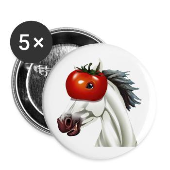 Horse with tomato head - Unique work of art - Buttons large 2.2''/56 mm (5-pack) - white - Front