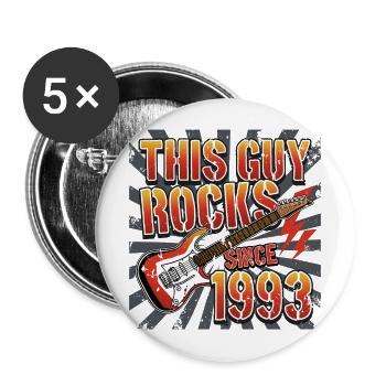 Ce gars fait du rock depuis l’anniversaire du millésime 1993 - Lot de 5 grands badges (56 mm) - blanc - Devant