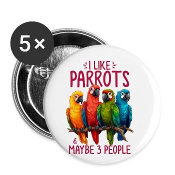 Asozialer lustiger Papageienliebhaber Mönchssittich - Buttons groß 56 mm (5er Pack) - Weiß - Vorne