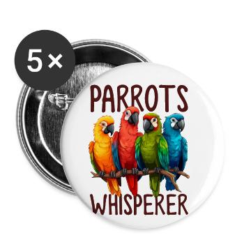 Quaker Parrot Funny Parrot Monk Parakeet Parrot - Buttons large 2.2''/56 mm (5-pack) - white - Front