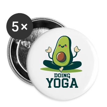 Faire du yoga Avocat Méditation - Lot de 5 grands badges (56 mm) - blanc - Devant