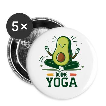 Faire du yoga Avocat Méditation - Lot de 5 grands badges (56 mm) - blanc - Devant