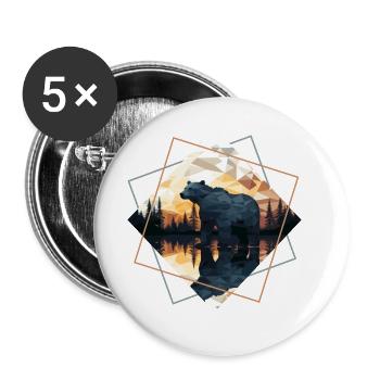 Abstract bear in the mountains - Buttons large 2.2''/56 mm (5-pack) - white - Front