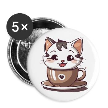 Chatcolate #1 - Buttons groß 56 mm (5er Pack) - Weiß - Vorne