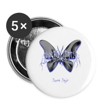 Butterfly Lovers Retro Cool Connexion Instantanée - Lot de 5 grands badges (56 mm) - blanc - Devant