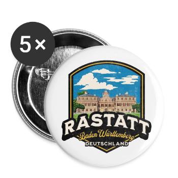 Baden Württemberg Rastatt Retro Deutschland - Buttons groß 56 mm (5er Pack) - Weiß - Vorne