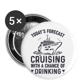 Funny Cruising Lovers Summer Travel Beach - Buttons large 2.2''/56 mm (5-pack) - white - Front
