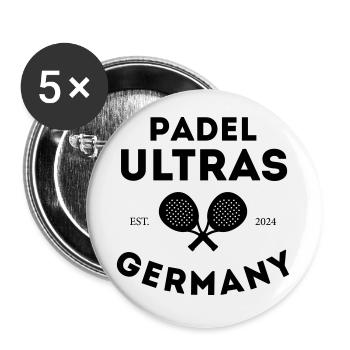 Padel T-Shirt / Padel Ultras Germany - Buttons groß 56 mm (5er Pack) - Weiß - Vorne