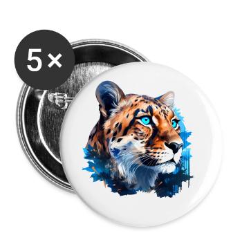 Gepard - Buttons groß 56 mm (5er Pack) - Weiß - Vorne