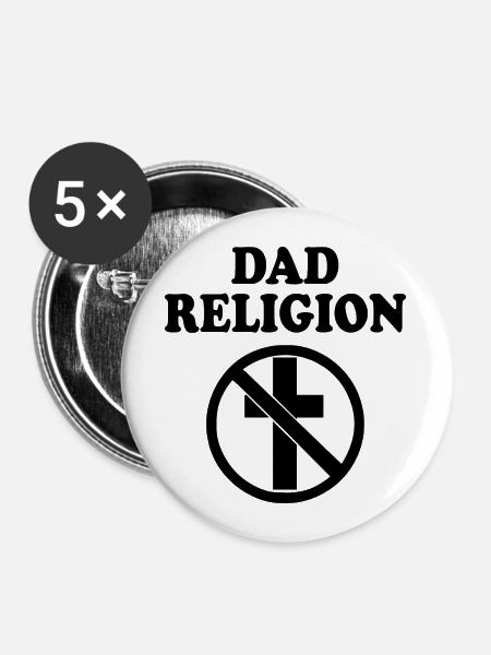 Dad religion - Buttons groß 56 mm (5er Pack) - Weiß