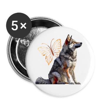 Chien d’élan - Lot de 5 grands badges (56 mm) - blanc - Devant