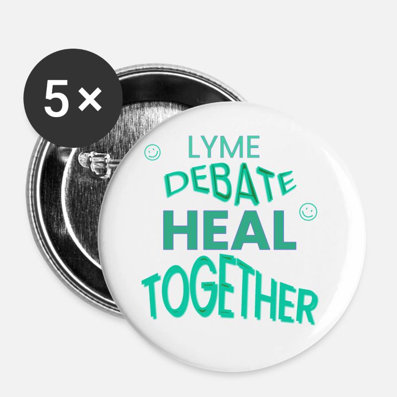 Healing Debates Lyme Debunking Controversial - Buttons large 2.2''/56 mm (5-pack) - white