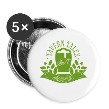 Fantasy Inn Pub Tavern Magical Adventures Gamer - Buttons groß 56 mm (5er Pack) - Weiß - Vorne