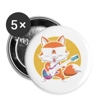 Panda jouant de la guitare cadeau - Lot de 5 grands badges (56 mm) - blanc - Devant