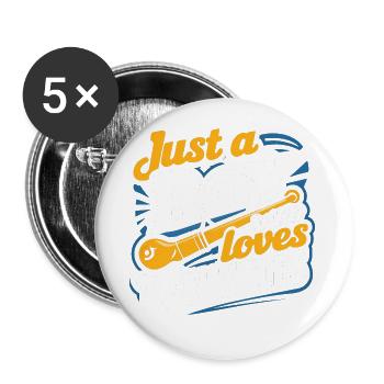 Sifflet en étain - Lot de 5 grands badges (56 mm) - blanc - Devant