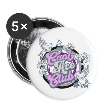 Cooles Ace Club Asexuell Distressed Vintage Logo - Buttons groß 56 mm (5er Pack) - Weiß - Vorne