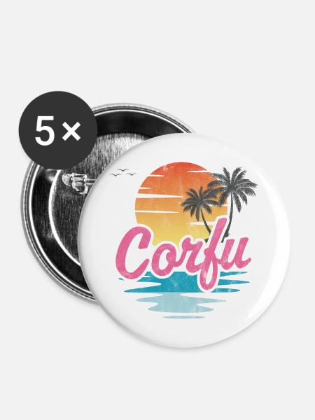 Korfu - Buttons groß 56 mm (5er Pack) - Weiß