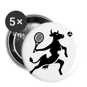 Kuhtennis Tennisspieler Silhouette Minimalistisch - Buttons groß 56 mm (5er Pack) - Weiß - Vorne
