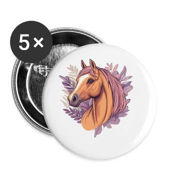 Horse - Buttons large 2.2''/56 mm (5-pack) - white - Front