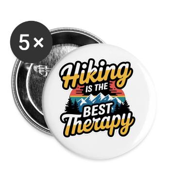 Hiking Is The Best Therapy 7 - Buttons groß 56 mm (5er Pack) - Weiß - Vorne
