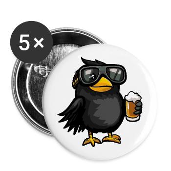 Bière après-ski Raven Crow - Lot de 5 grands badges (56 mm) - blanc - Devant