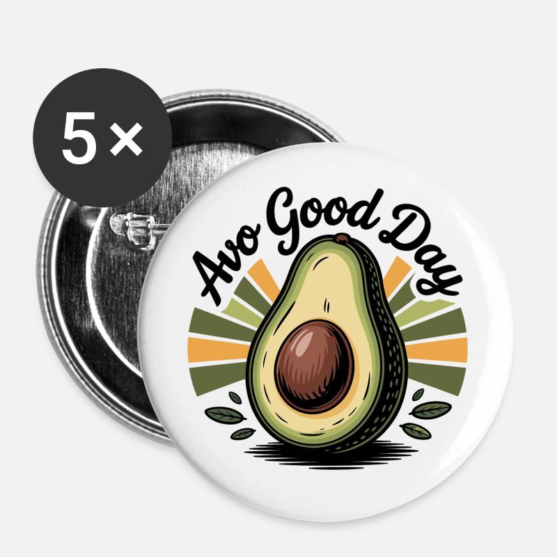 Avo Good Day - Buttons groß 56 mm (5er Pack) - Weiß