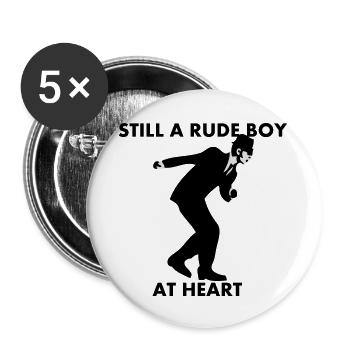 Toujours une Rude Boy At Heart - Lot de 5 grands badges (56 mm) - blanc - Devant