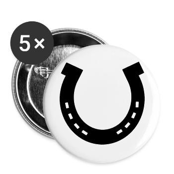 Hufeisen, Pferd - Buttons groß 56 mm (5er Pack) - Weiß - Vorne