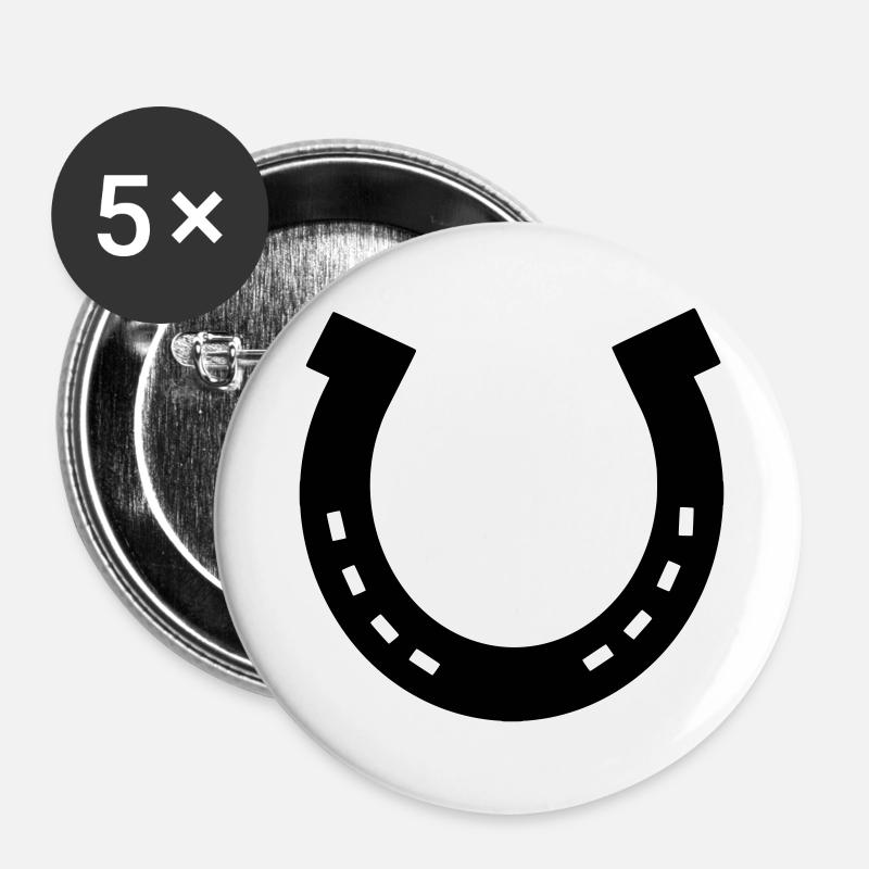 Hufeisen - Buttons large 2.2''/56 mm (5-pack) - white
