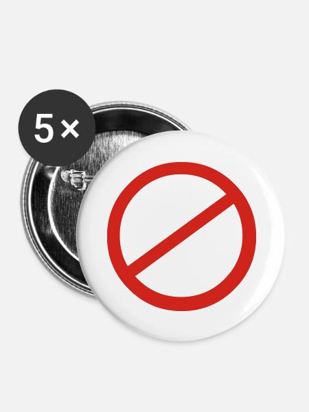 Kein Zeichen - Buttons groß 56 mm (5er Pack) - Weiß