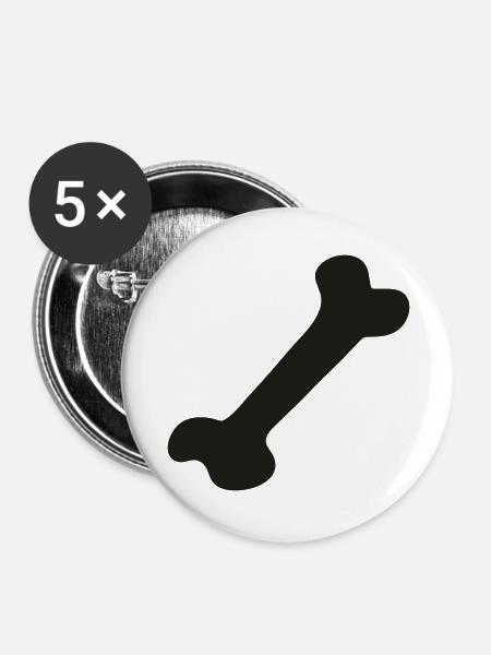 Knochen - Bone - Buttons groß 56 mm (5er Pack) - Weiß
