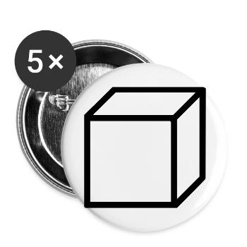 Cube Square Background - Buttons large 2.2''/56 mm (5-pack) - white - Front