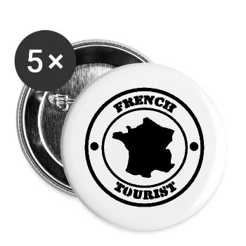 French Tourist - Lot de 5 grands badges (56 mm) - blanc - Devant