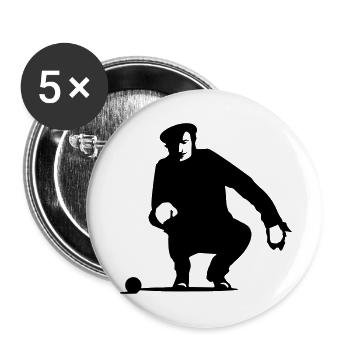 pétanque - Buttons groß 56 mm (5er Pack) - Weiß - Vorne
