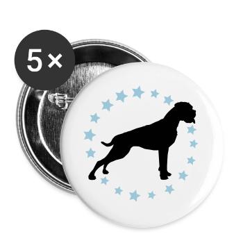 Boxer Sternenkreis 2 farb - Buttons groß 56 mm (5er Pack) - Weiß - Vorne