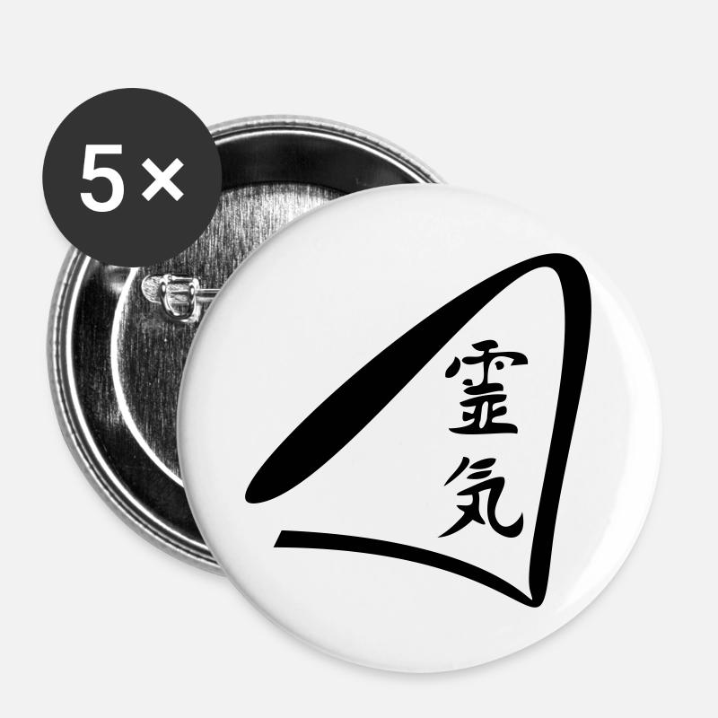 reiki icon - Buttons large 2.2''/56 mm (5-pack) - white
