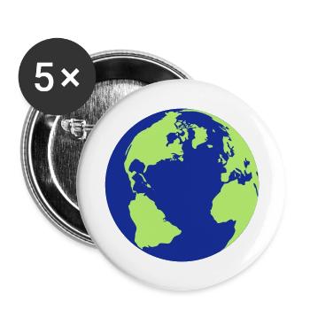 terre - Lot de 5 grands badges (56 mm) - blanc - Devant