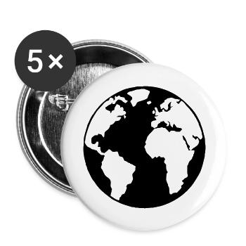 globe - Buttons large 2.2''/56 mm (5-pack) - white - Front