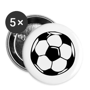fußball - Buttons groß 56 mm (5er Pack) - Weiß - Vorne