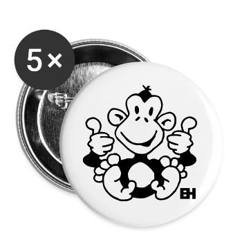 Singe - Lot de 5 grands badges (56 mm) - blanc - Devant