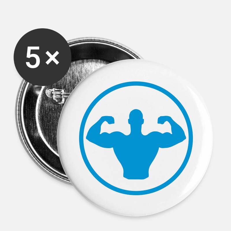 bodybuilding_3 - Buttons large 2.2''/56 mm (5-pack) - white
