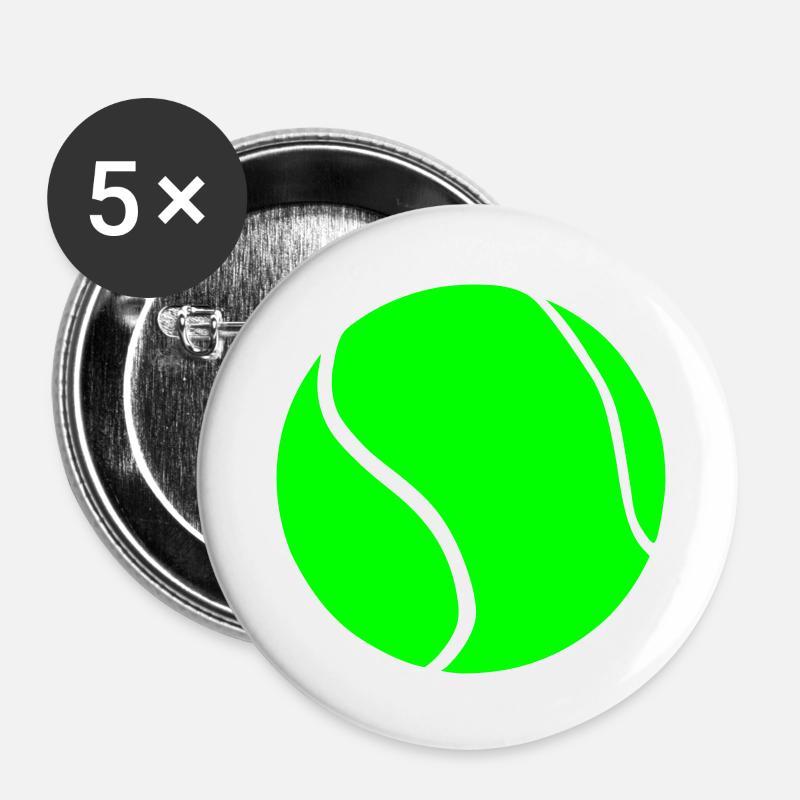 Tennis - Buttons groß 56 mm (5er Pack) - Weiß